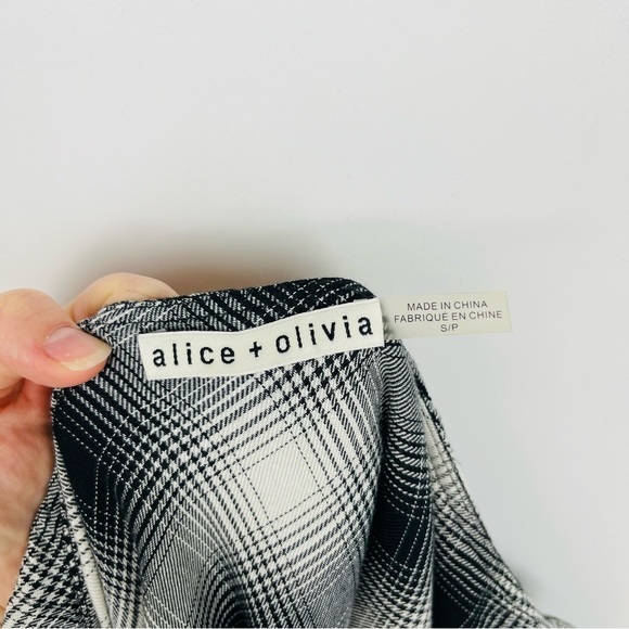 Alice + Olivia Hilaria Plaid Ruffle One Shoulder Blouse - Picture 6 of 8